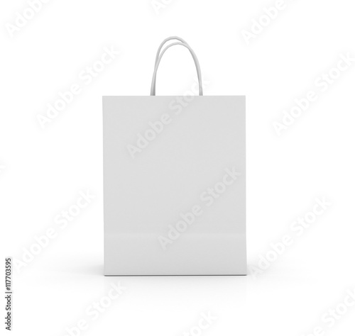 Empty Shopping Bag on white for advertising and branding