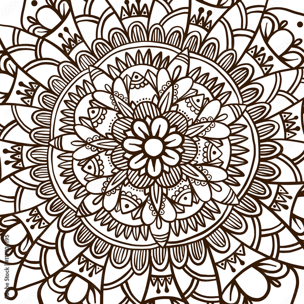Hand drawn mandala, decorative round ornament. Hand drawn mandala, decorative round ornament.