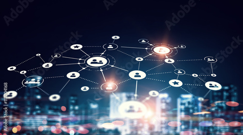 Wallpaper Mural Global connection and interaction . Mixed media Torontodigital.ca