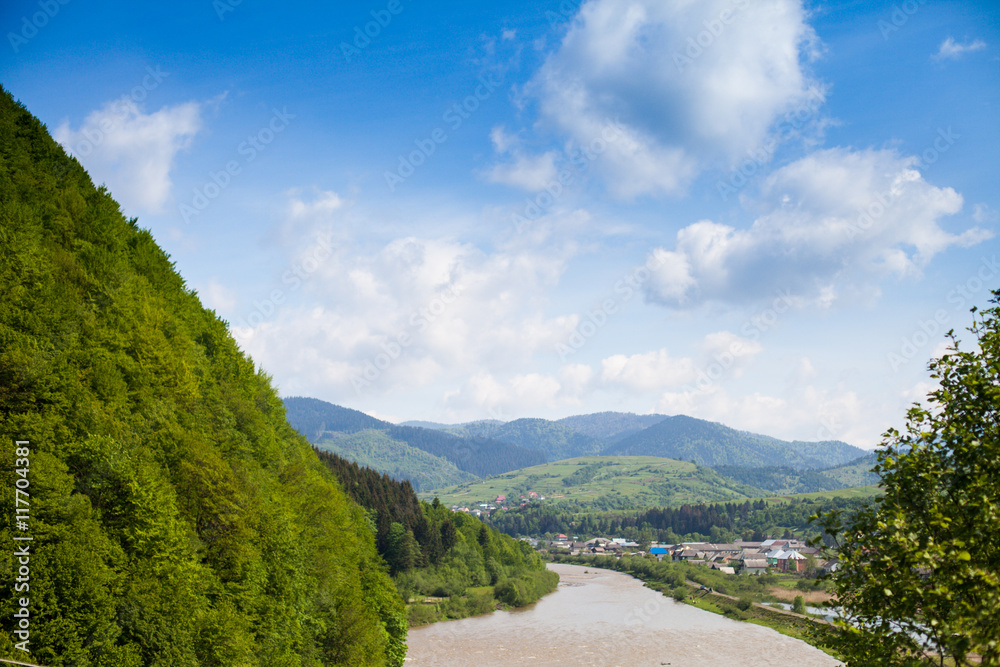 Wonderful scenery of green moutain