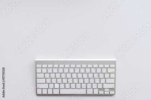 computer keyboard on white backgound