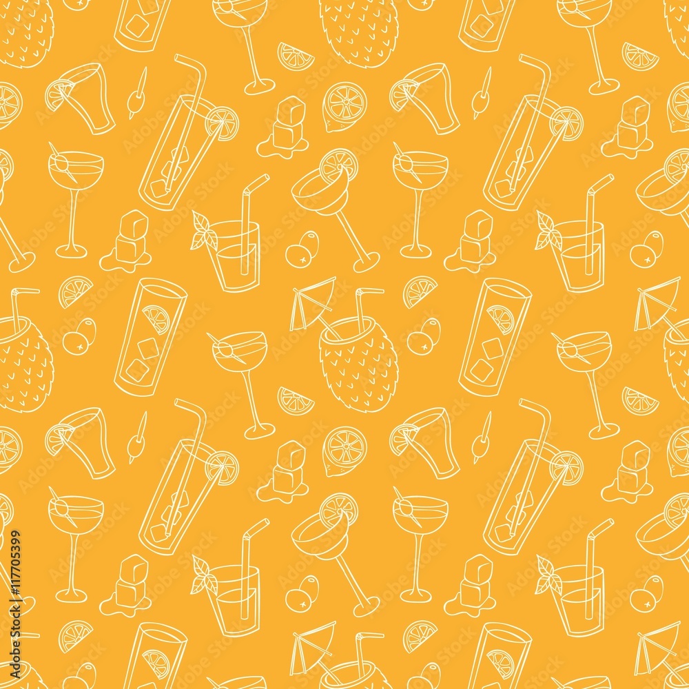 Sketchy cocktails pattern Sketchy cocktails pattern