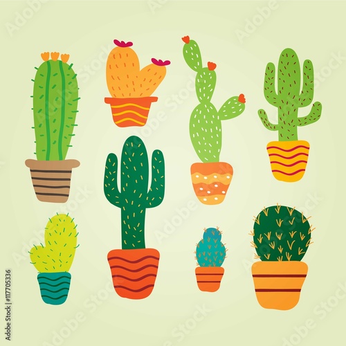 Cactus in cute style