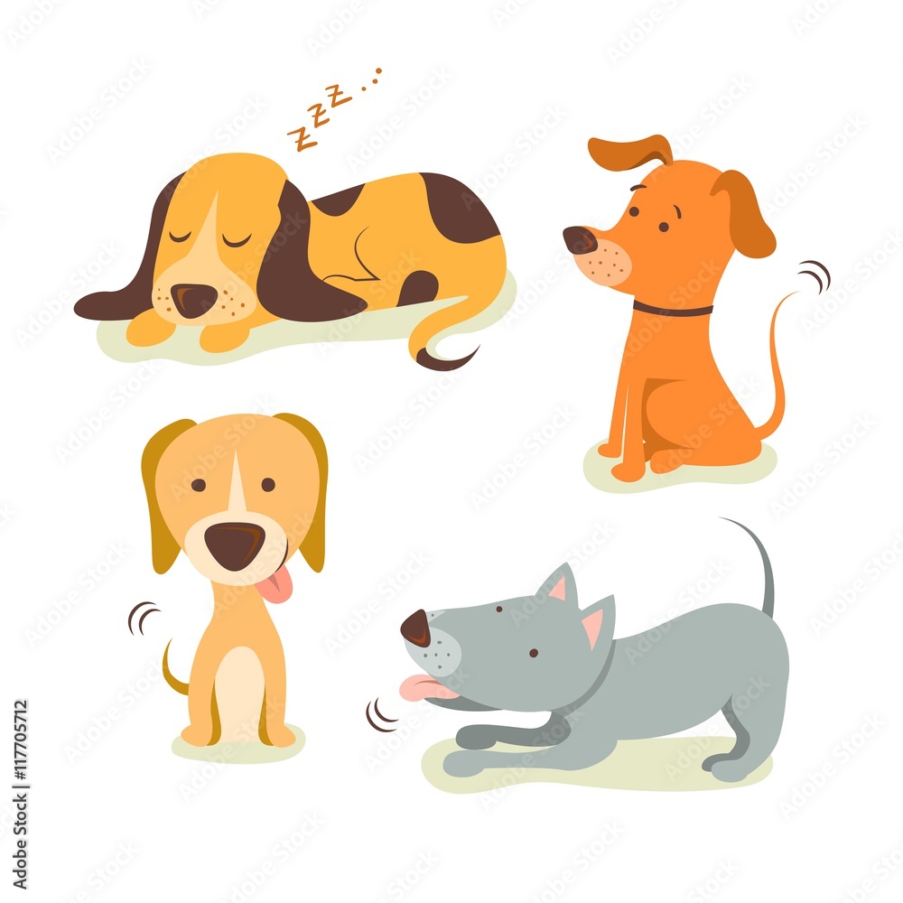 Fototapeta premium Cute illustrations of dogs