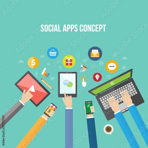 Social apps concept