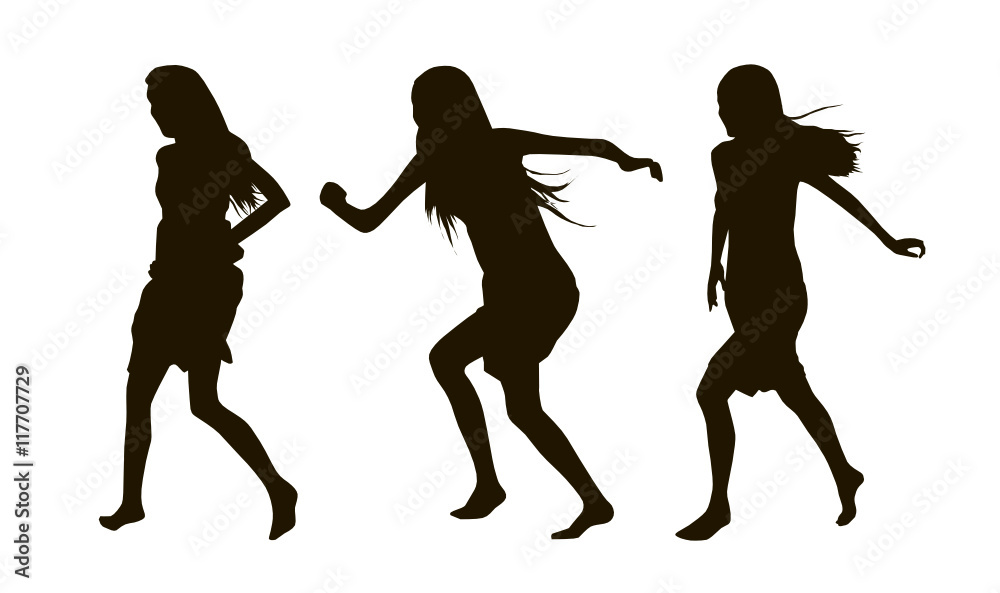 Fototapeta premium Silhouette of running woman