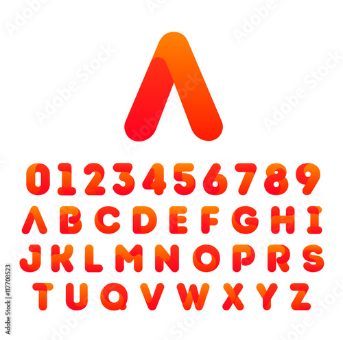 Alphabet font icon design template elements