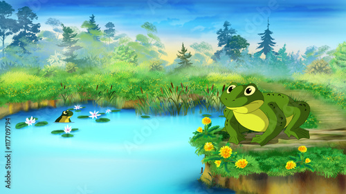 Green Frog near a Pond