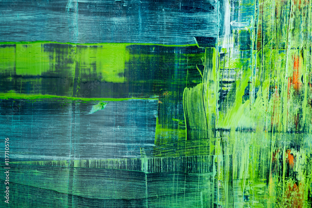 Fototapeta premium Abstract painted canvas. Oil paints on a palette.
