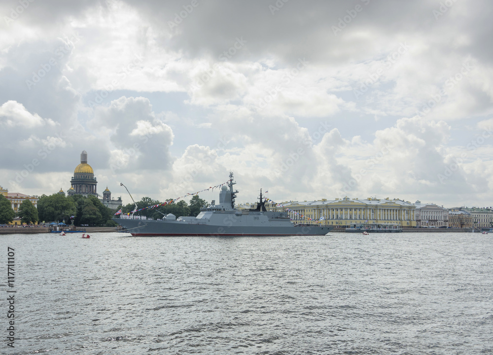 warships on the Neva