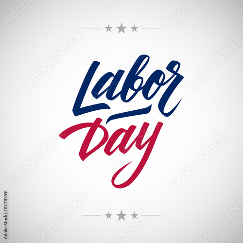 Labor day handwritten inscription. Hand Drawn element for your design. Vector illustration.