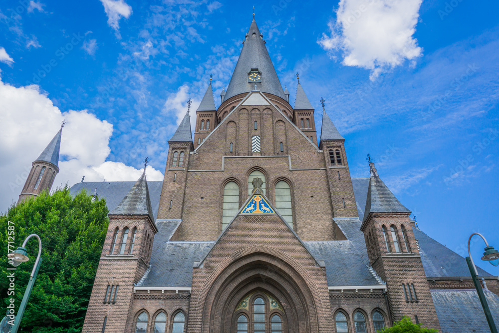Fototapeta premium big church with towers front view