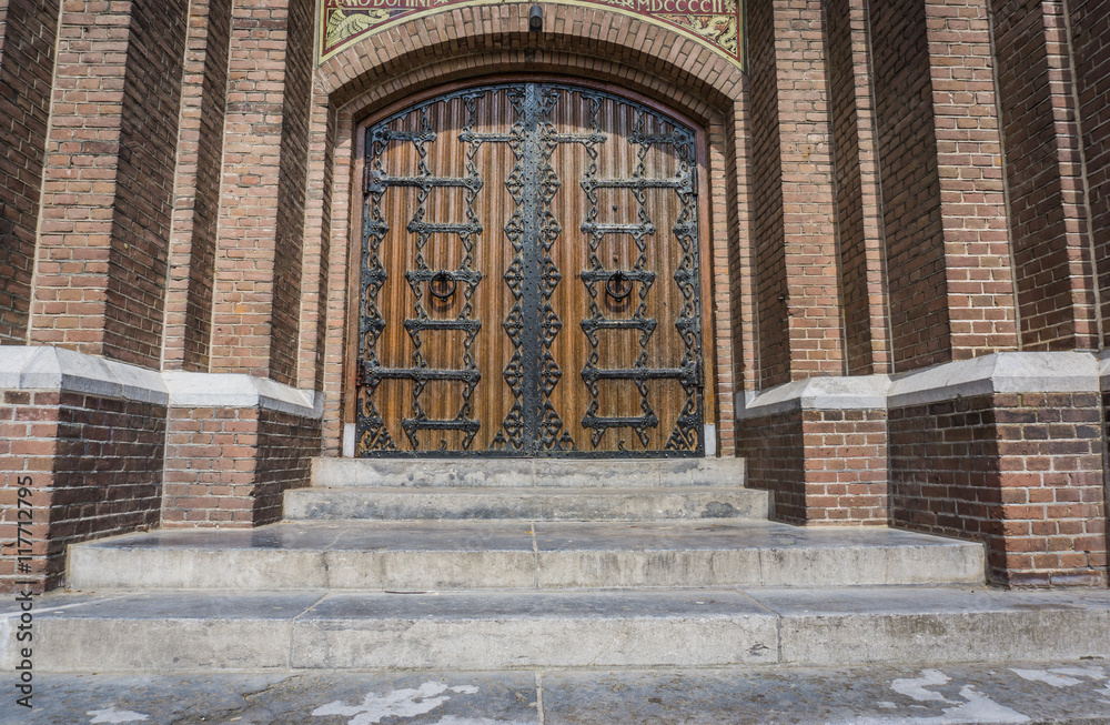 church doors with steps