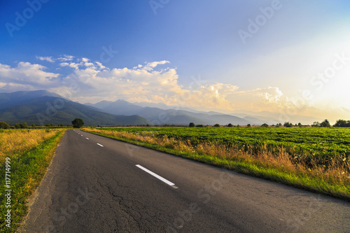 a beautiful mountain road in Fagaras mountains Romania