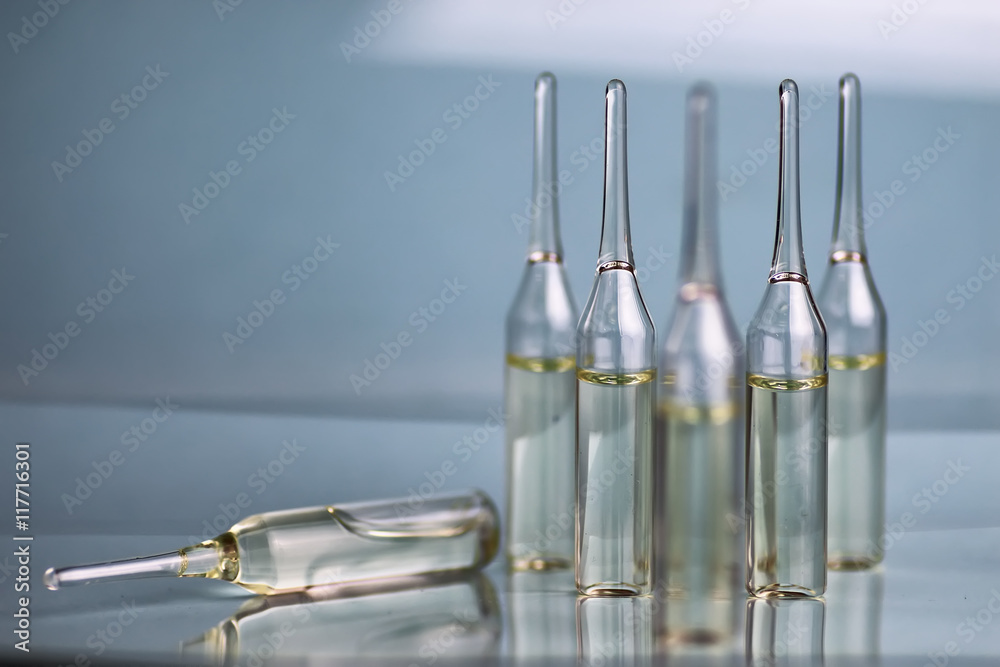 Fototapeta premium transparent vials of medicine