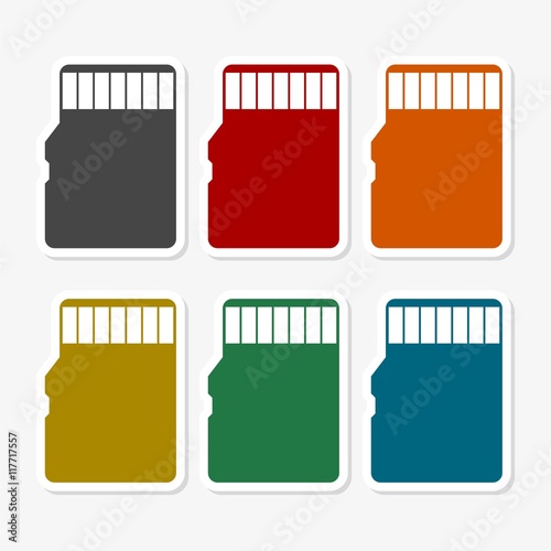 Set of color micro SD memory card 