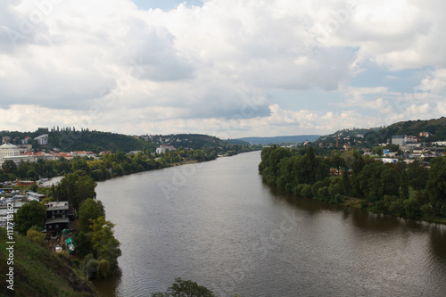 City of Prague and river Vltava. Czech 