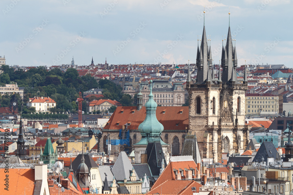 Fototapeta premium view of the Prague Castle and St. Vitus Church. Prague 