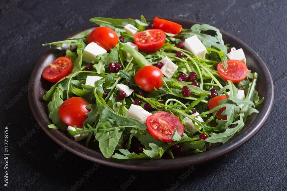 Fresh spring salad with rucola
