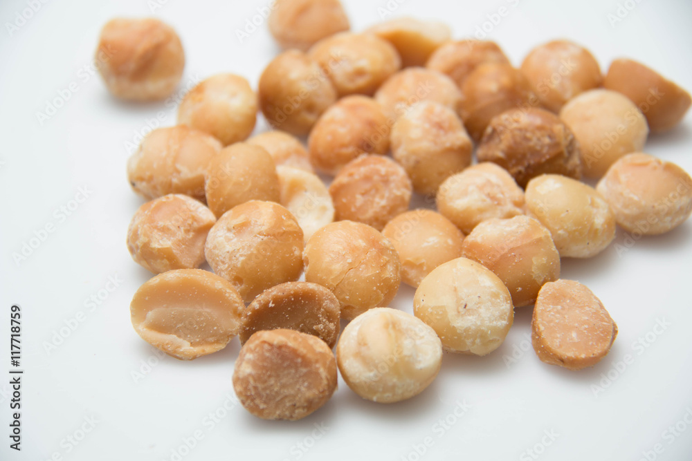 Macadamia Nut in isolated white background Macadamia Nut in isolated white background