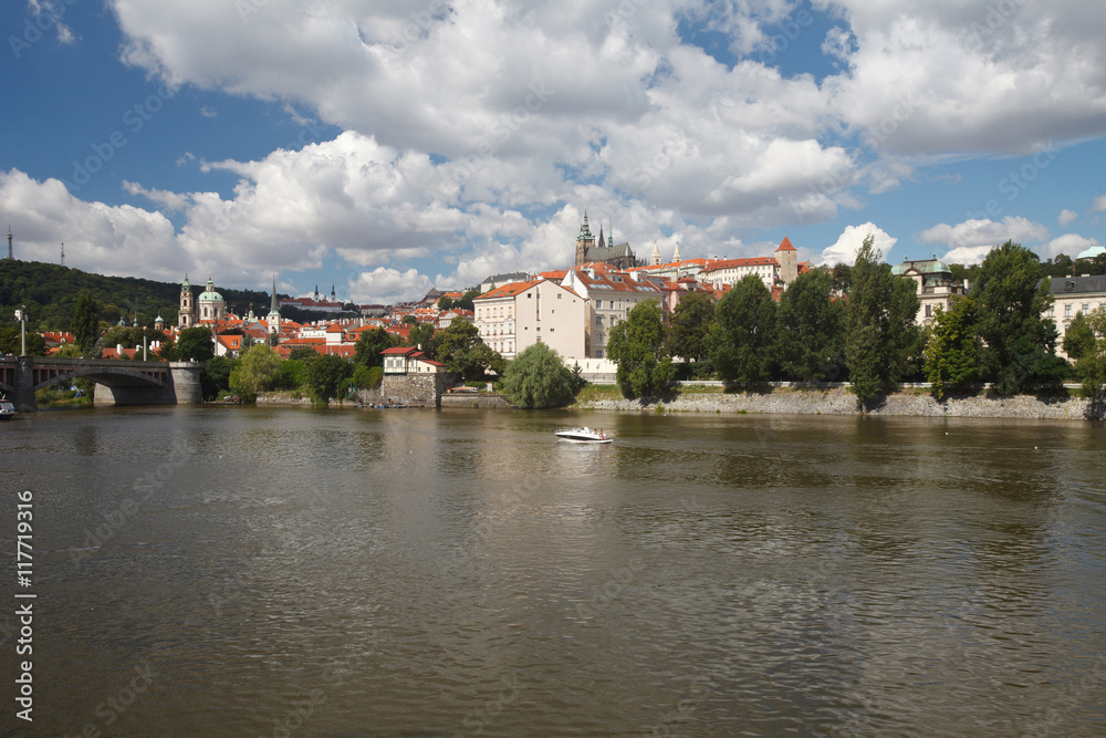 View of old town and Prague castle, Czech Republic
