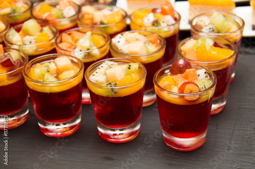 Strawberry jelly in nimi glass