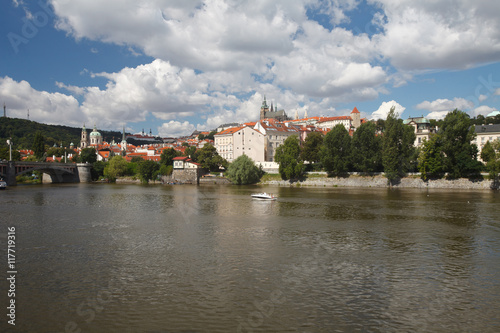 View of old town and Prague castle, Czech Republic 