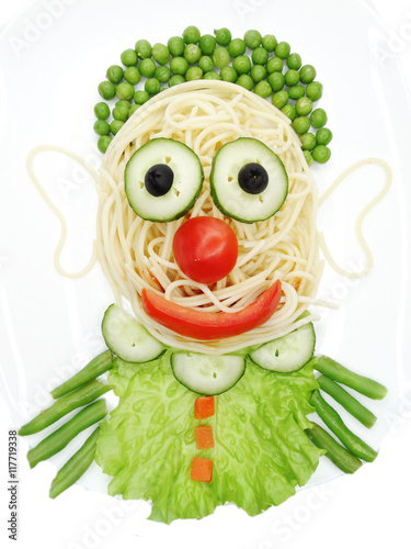 creative vegetable food dinner form clown