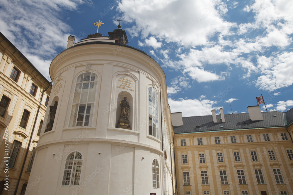 Fototapeta premium Chapel of St. Cross in second courtyard in Prague Castle