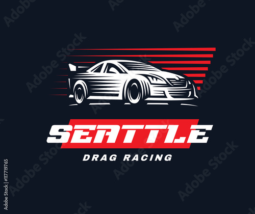 Sport car illustration on dark background
