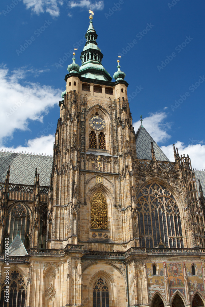St. Vitus gothic cathedral located within the Prague Castle complex, Czech.
St. Vitus gothic cathedral located within the Prague Castle complex, Czech.