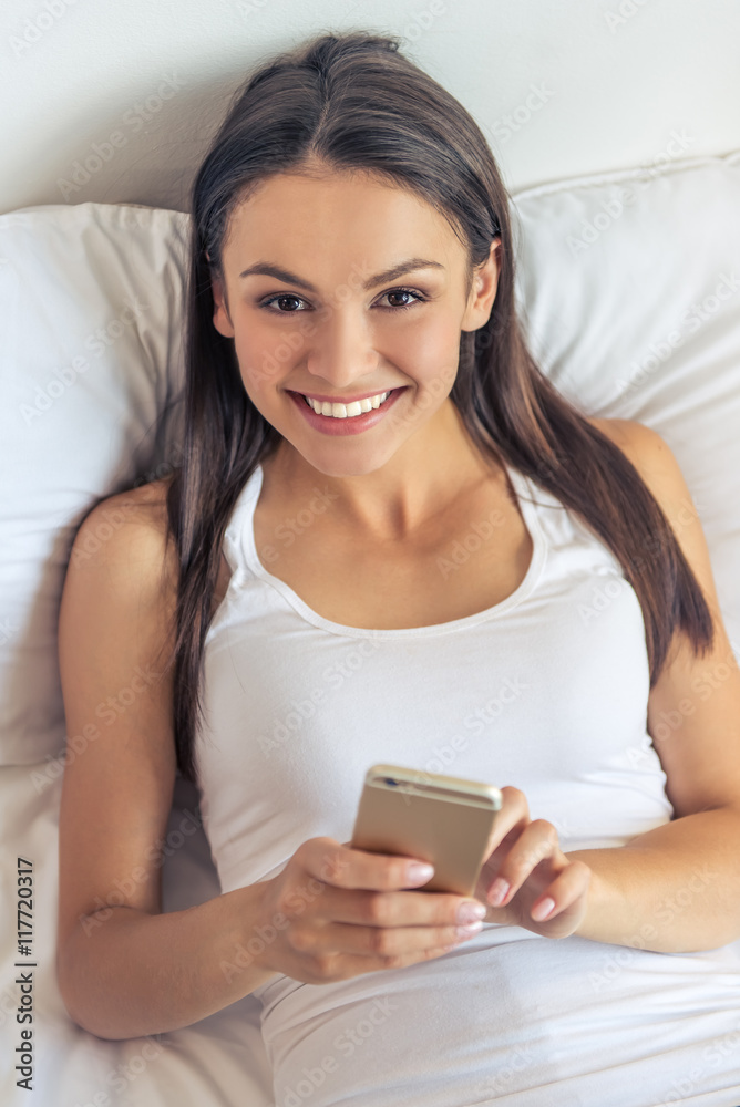 Beautiful woman in bed Beautiful woman in bed