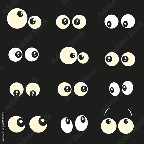 Glowing in the dark eyes vector illustration background