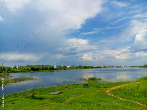 Beautiful nature, river and cloudy blue sky/Beautiful nature, river and cloudy blue sky © dianacrimea