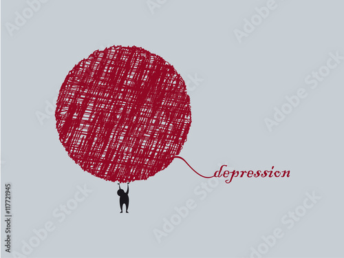 Depression vector illustration. Abstract illustration of sadness. Fight disease