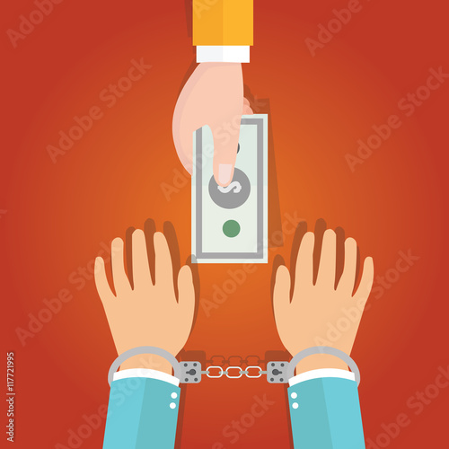 buy freedom concept represent with hand holding money and handcuffed