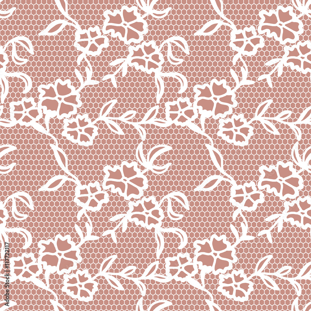 Lace seamless pattern with flowers Lace seamless pattern with flowers