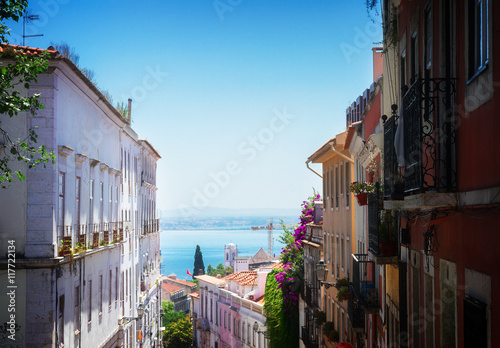 street in old town of Lisbon