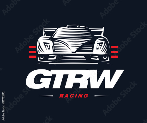 Sport car on dark background. Racing.