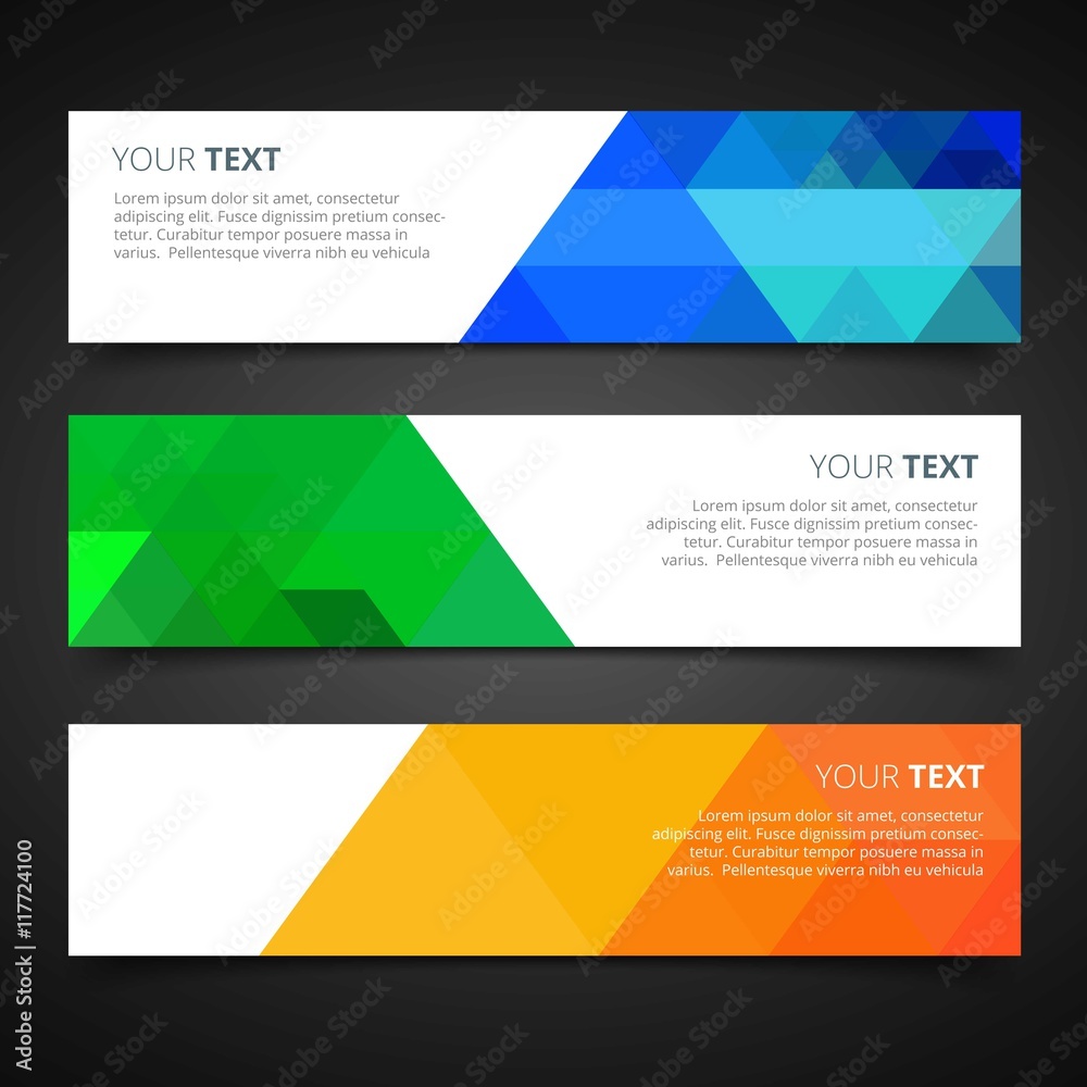 Banners with colorful geometric