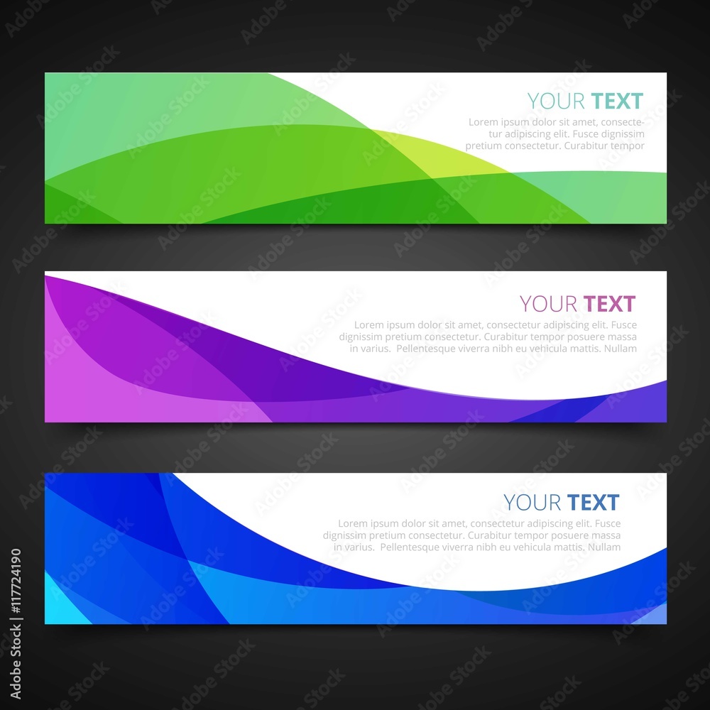 Abstract banners in wavy style Abstract banners in wavy style