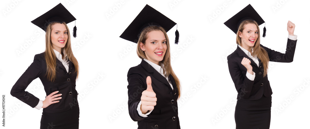 Woman student isolated on white background Woman student isolated on white background