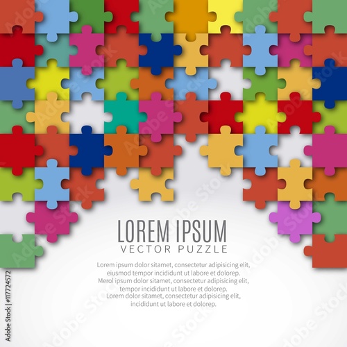 Background with colored puzzle pieces