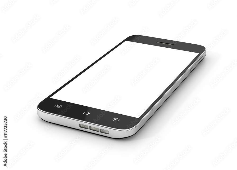 Modern smartphone on white background. Generic mobile smart phon Stock  Illustration | Adobe Stock