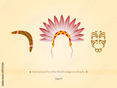 International Day of the World's Indigenous Peoples vector. Vector illustration symbols of indigenous people. Important day