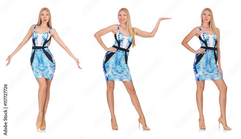 Composite photo of woman in various poses Composite photo of woman in various poses