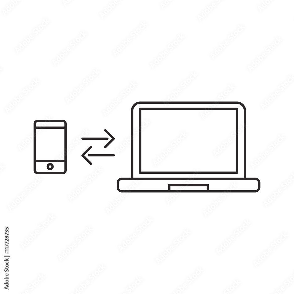 Outline wireless icon isolated on white background Outline wireless icon isolated on white background