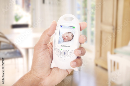 Monitoring sleeping baby through baby monitor