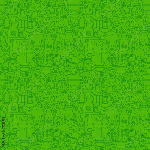 Green Line Grill Seamless Pattern