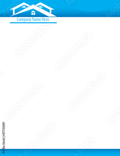 House Real Estate Logo Letterhead Blue